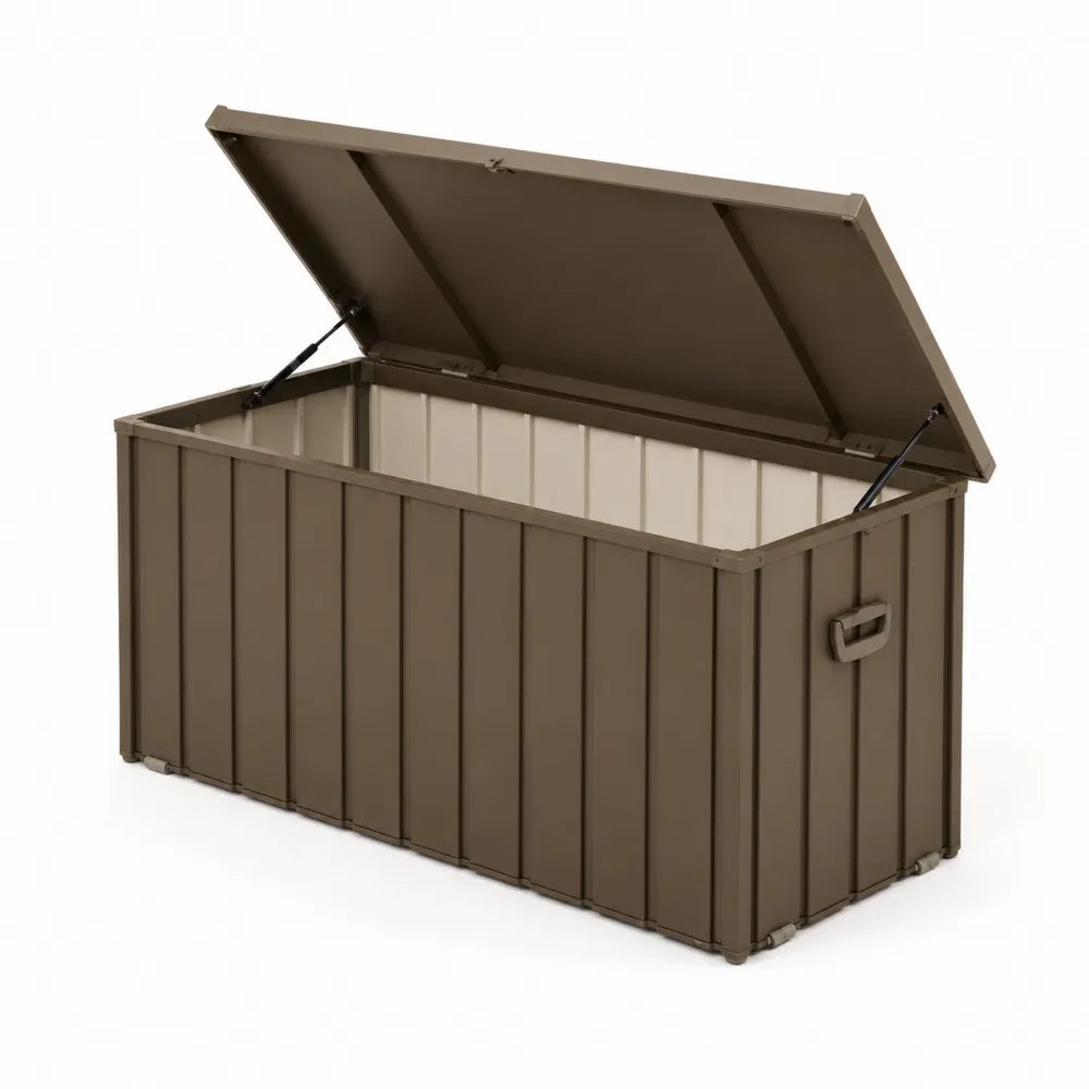 Coffre de rangement en acier marron 120cm