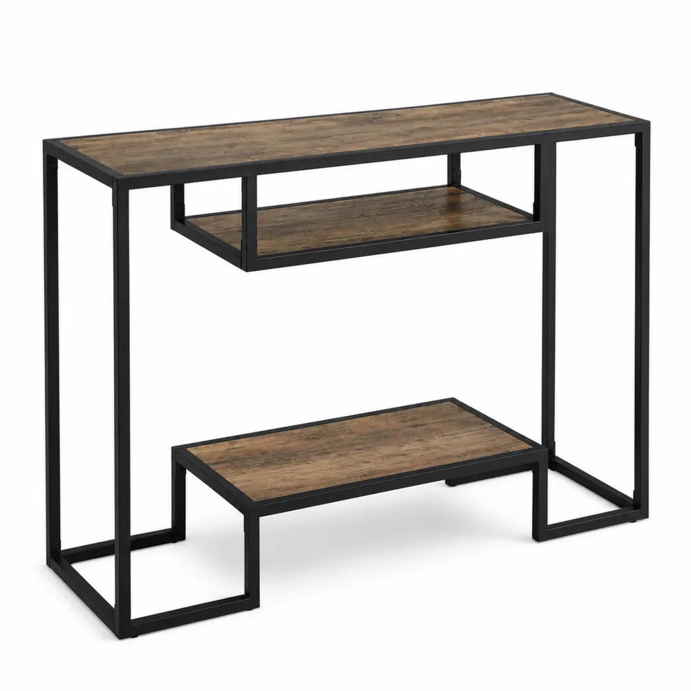 Table console en MDF et métal noir 120x30x80 cm