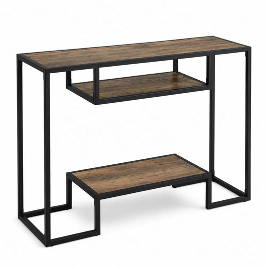 Table console en MDF et métal noir 120x30x80 cm