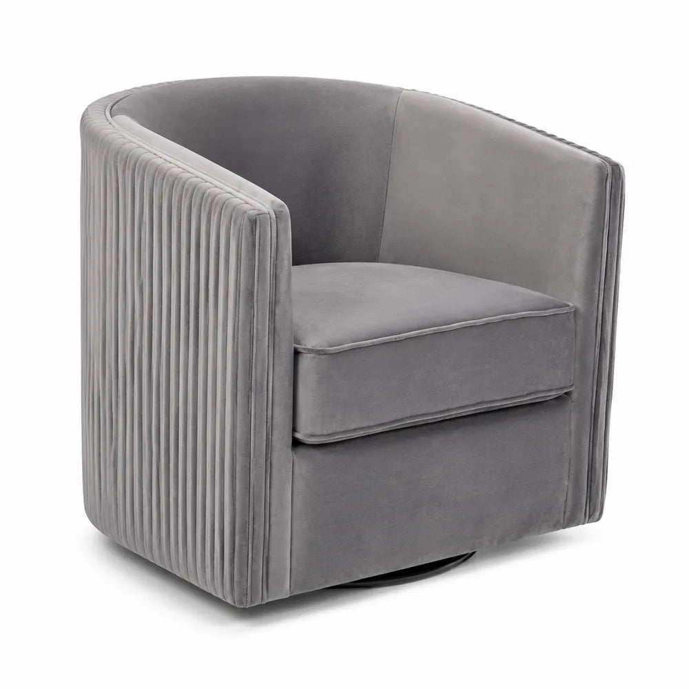 Fauteuil pivotant en velours gris