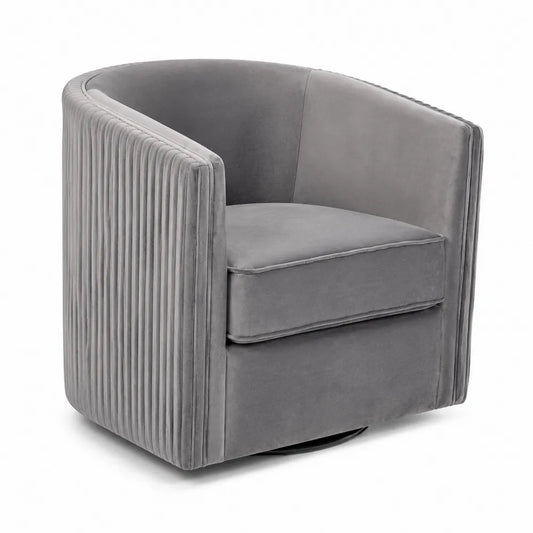 Fauteuil pivotant en velours gris