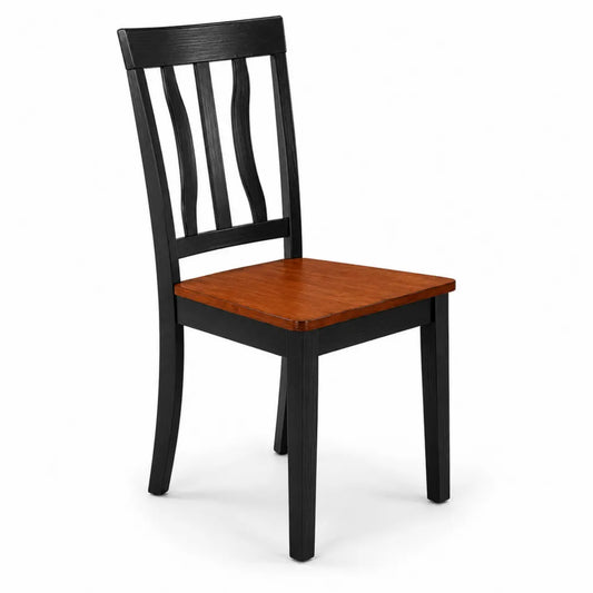 Chaise en bois noir et marron